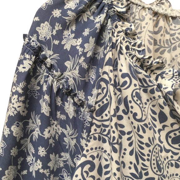 Beachlunchlounge Blue and Purple Blouse with Elegant Design - Picture 5 of 8